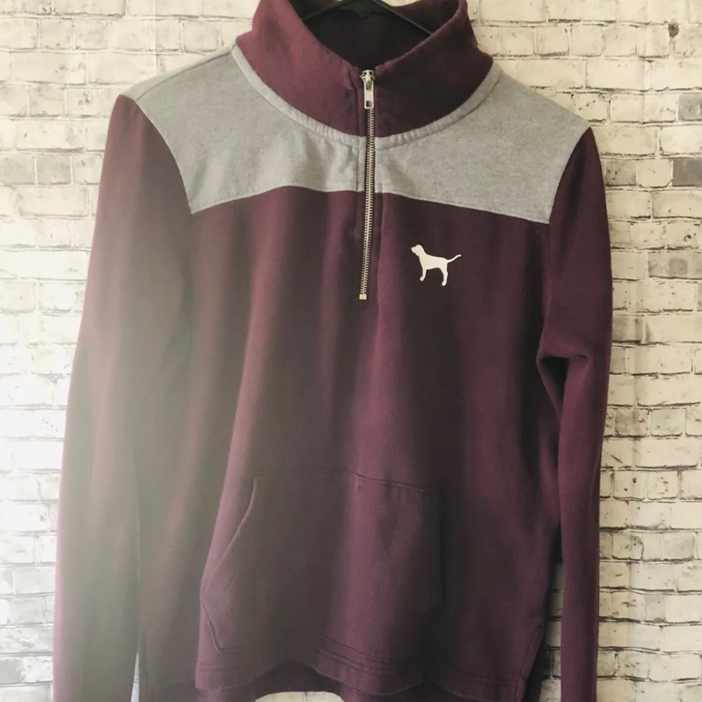 Victoria's Secret PINK Quarter Zip Maroon